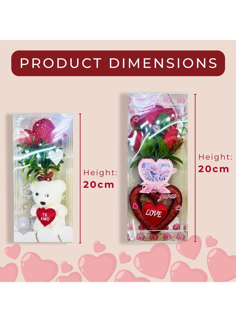 المنزل الذكي دمية دب صغيرة ذكية من هوم مع زهرة للفتيات والأزواج والذكرى السنوية لعيد ميلاد الأم وهدية عيد الحب - Image 2