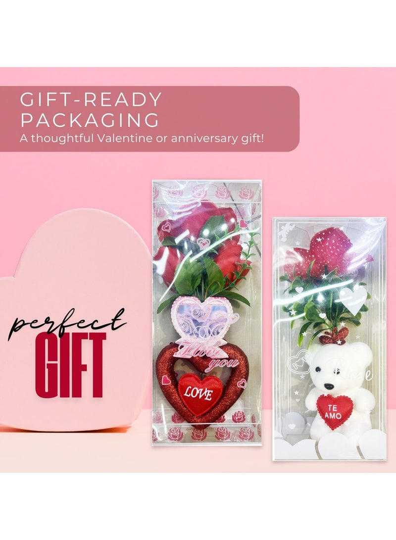 المنزل الذكي دمية دب صغيرة ذكية من هوم مع زهرة للفتيات والأزواج والذكرى السنوية لعيد ميلاد الأم وهدية عيد الحب - Image 4