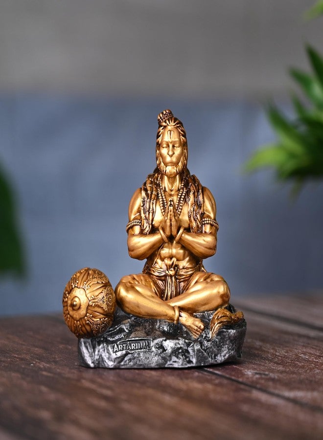 Artarium Hanuman Statue for Car Dashboard, Handmade Mahabali Hanuman Idol Home and Pooja Room Decor, Hanuman Ji Murti, Bajrang Bali Statue for Car Decoration Size - 3.5 inches (Pack of 1) - Image 2