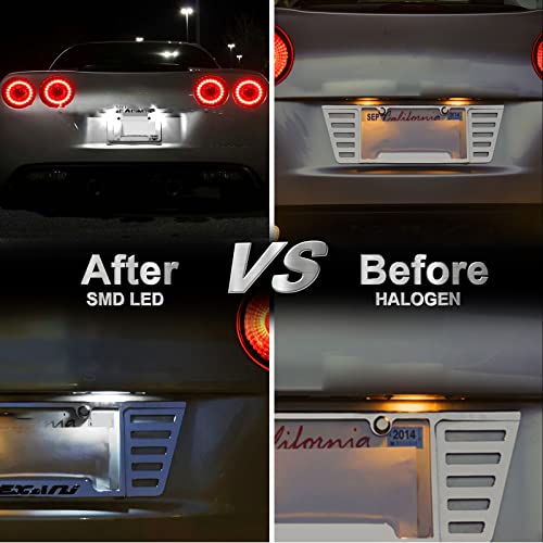 Mynoway LED License Plate Lights Replacement for 1984-2013 Corvette C4 C5 C6, Rear Bumper Number Tag Lamp Assembly Replacement OE 16519986 - Image 3