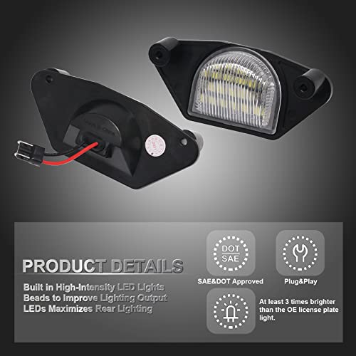 Mynoway LED License Plate Lights Replacement for 1984-2013 Corvette C4 C5 C6, Rear Bumper Number Tag Lamp Assembly Replacement OE 16519986 - Image 4