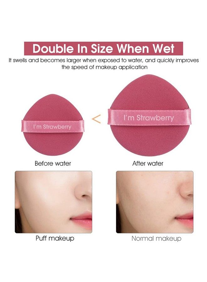 maycreate 7Pcs Makeup Sponge Powder Puff Latexfree Makeup Puff Blender Sponge Air Cushion Pads For Liquid Foundation Cream Powder Concealer Wet & Dry Dual Use(Pink) - Image 4