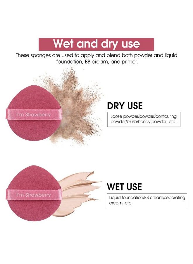maycreate 7Pcs Makeup Sponge Powder Puff Latexfree Makeup Puff Blender Sponge Air Cushion Pads For Liquid Foundation Cream Powder Concealer Wet & Dry Dual Use(Pink) - Image 5