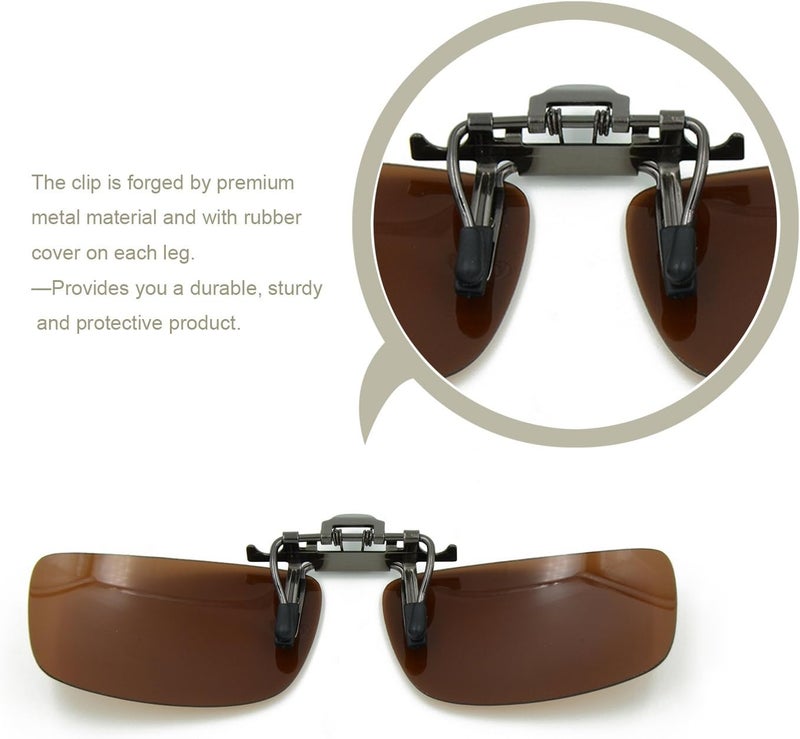 Besgoods Cycling Sport Polarized Clip-on Flip up Metal Clip Sunglasses Lenses Glasses Unbreakable Driving Fishing Outdoor - Image 2