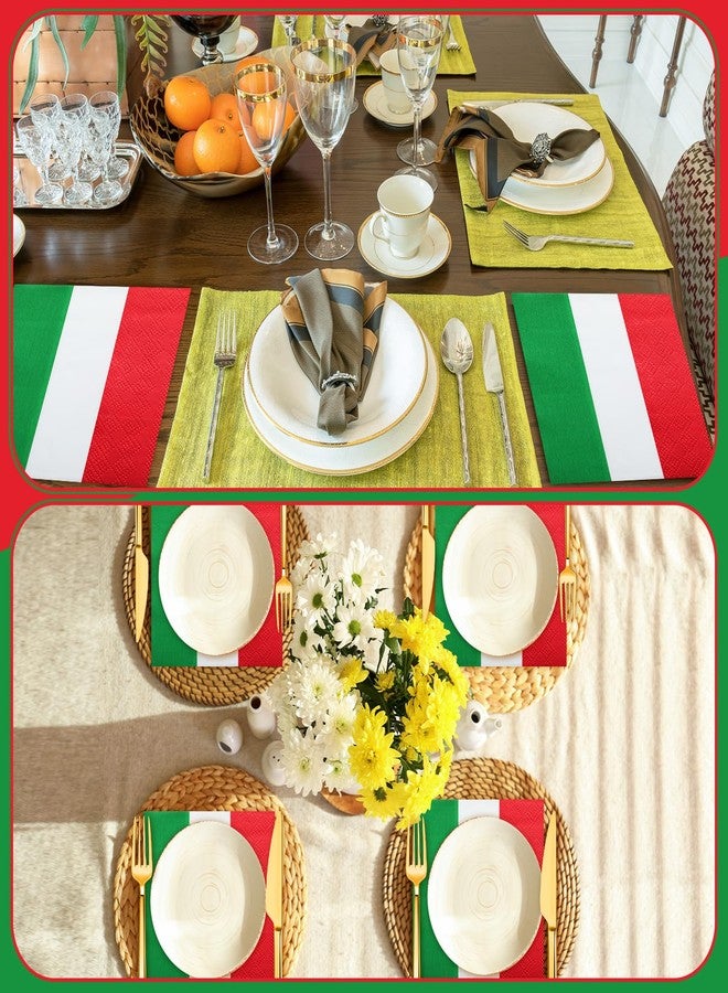 Affrolling 50 Pcs Italian Napkins Bulk Red White Green Luncheon Cocktail Napkins Italy Flag Disposable Paper Tissues Italy Themed Tableware for Christmas Family Italian Party Decor (5 Inches,Flag) - Image 5