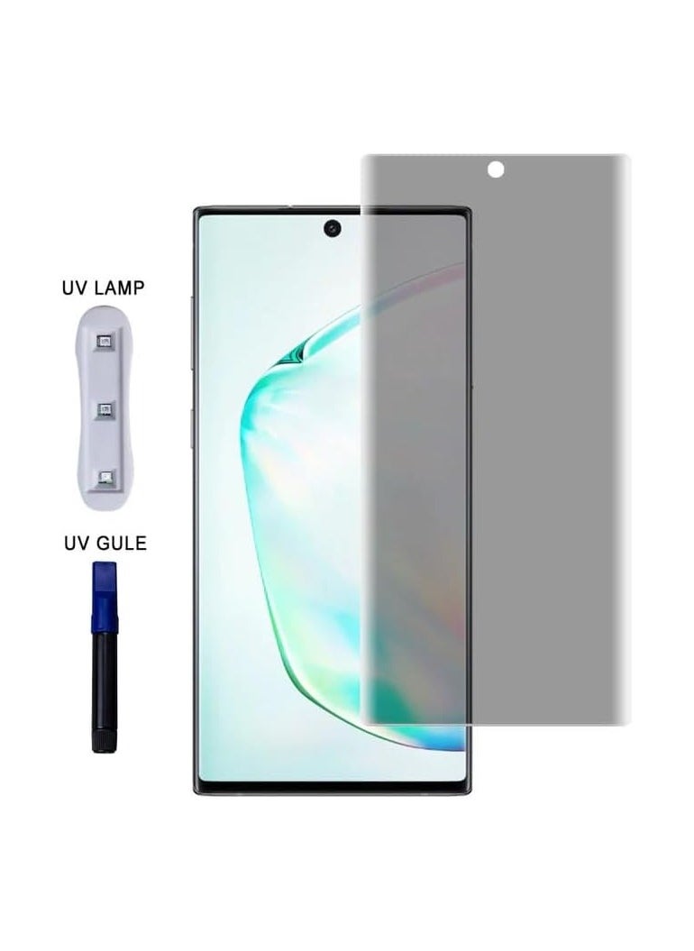 Lito - UV Privacy Glass Screen LI-TO E+ Edge to Edge Coverage | Anti- Glare | Fingerprint Resistant| UV Glass Fingerprint Reader Support 3D Curved Anti-Spy (Compatible with Realme 13 Pro Plus) - Image 1