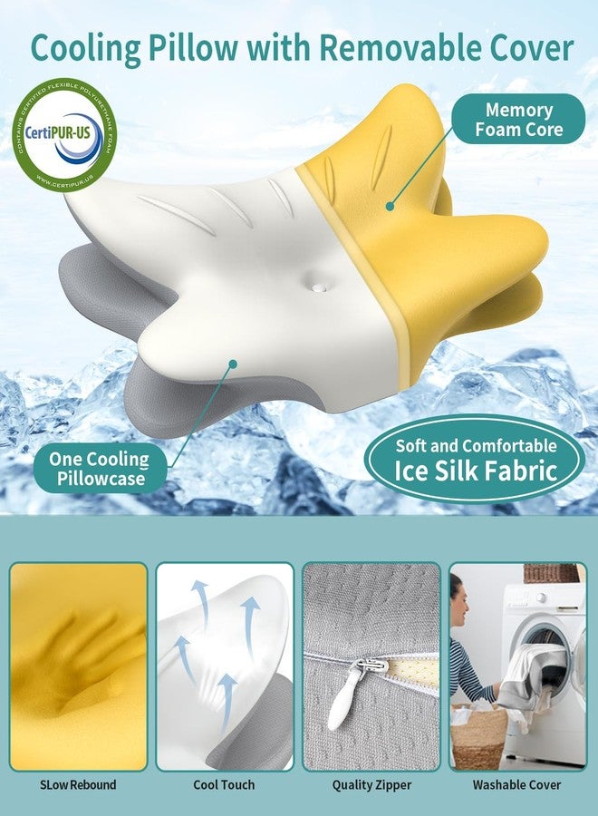Tujami Cervical Neck Pillow for Pain Relief, Ergonomic Side Sleeper Pillow for Sleeping, Orthopedic Contour Memory Foam Bed Rest Pillows for Sleeping, Cooling Cervical Pillow for Back Stomach Sleepers - Image 3