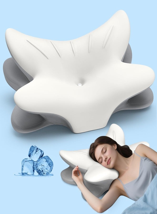 Tujami Cervical Neck Pillow for Pain Relief, Ergonomic Side Sleeper Pillow for Sleeping, Orthopedic Contour Memory Foam Bed Rest Pillows for Sleeping, Cooling Cervical Pillow for Back Stomach Sleepers - Image 1