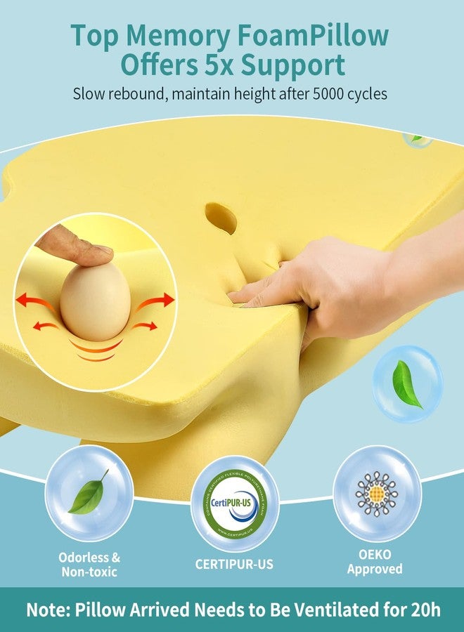 Tujami Cervical Neck Pillow for Pain Relief, Ergonomic Side Sleeper Pillow for Sleeping, Orthopedic Contour Memory Foam Bed Rest Pillows for Sleeping, Cooling Cervical Pillow for Back Stomach Sleepers - Image 5