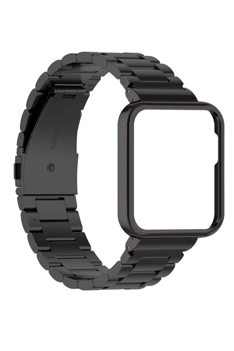 Strap Compatible with Xiaomi Redmi Watch 2 Lite, Stainless Steel Replacement Metal Strap for Xiaomi Redmi Watch 2 Lite (Black) - Image 3
