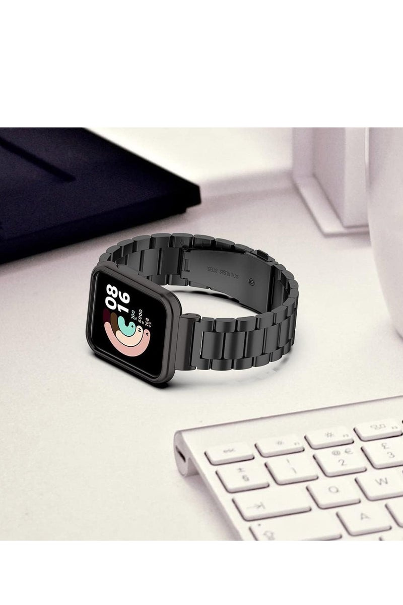 Strap Compatible with Xiaomi Redmi Watch 2 Lite, Stainless Steel Replacement Metal Strap for Xiaomi Redmi Watch 2 Lite (Black) - Image 5