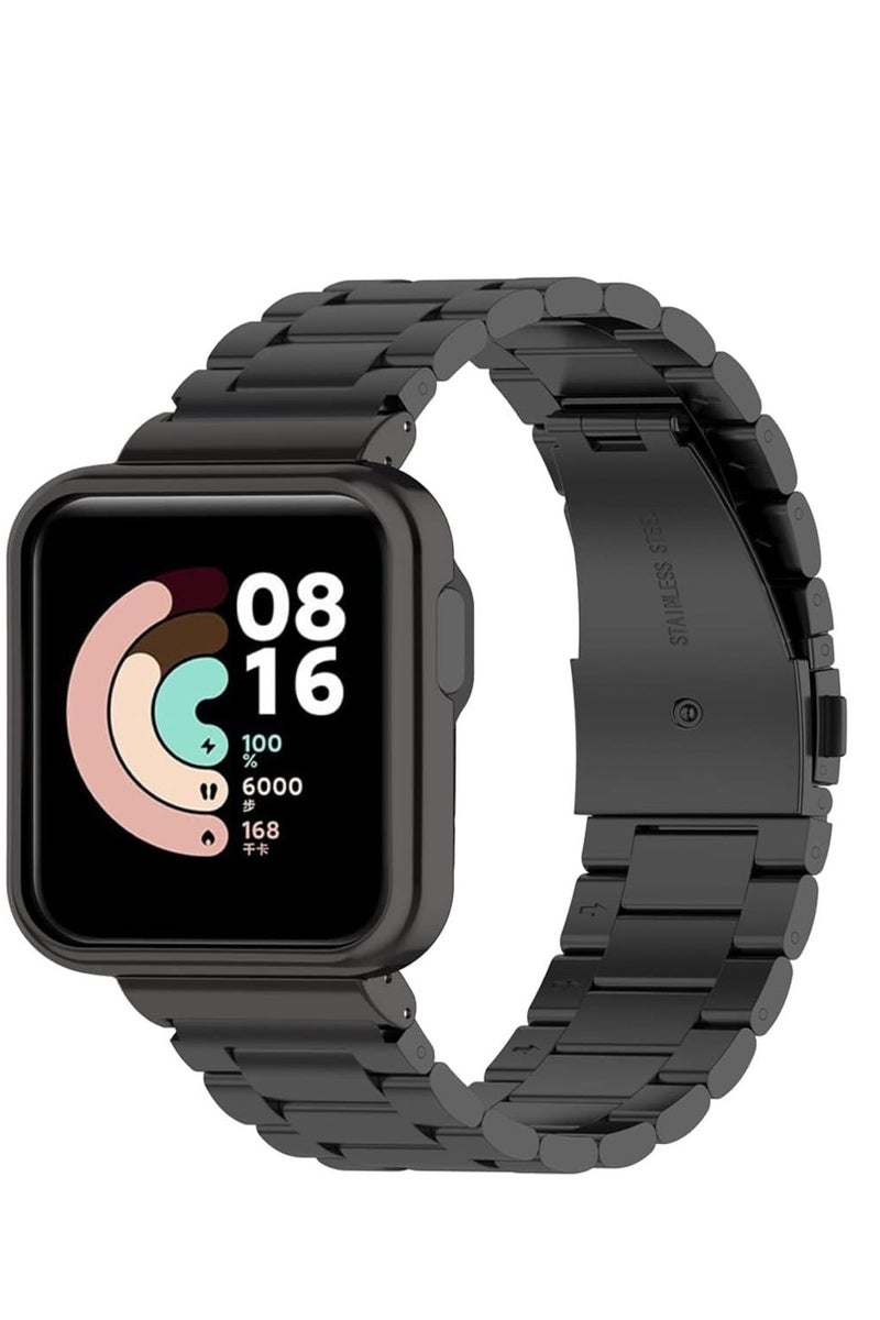 Strap Compatible with Xiaomi Redmi Watch 2 Lite, Stainless Steel Replacement Metal Strap for Xiaomi Redmi Watch 2 Lite (Black) - Image 4