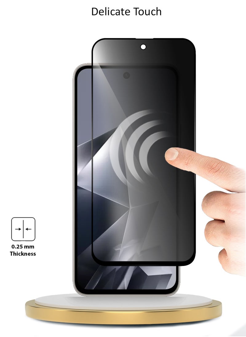Wtech Infinix Note 50x 5G 2025 Premium E2E Series Privacy Full Glue Full Cover Tempered Glass Screen Protector (MSGECP) - Clear/Black  - Image 3