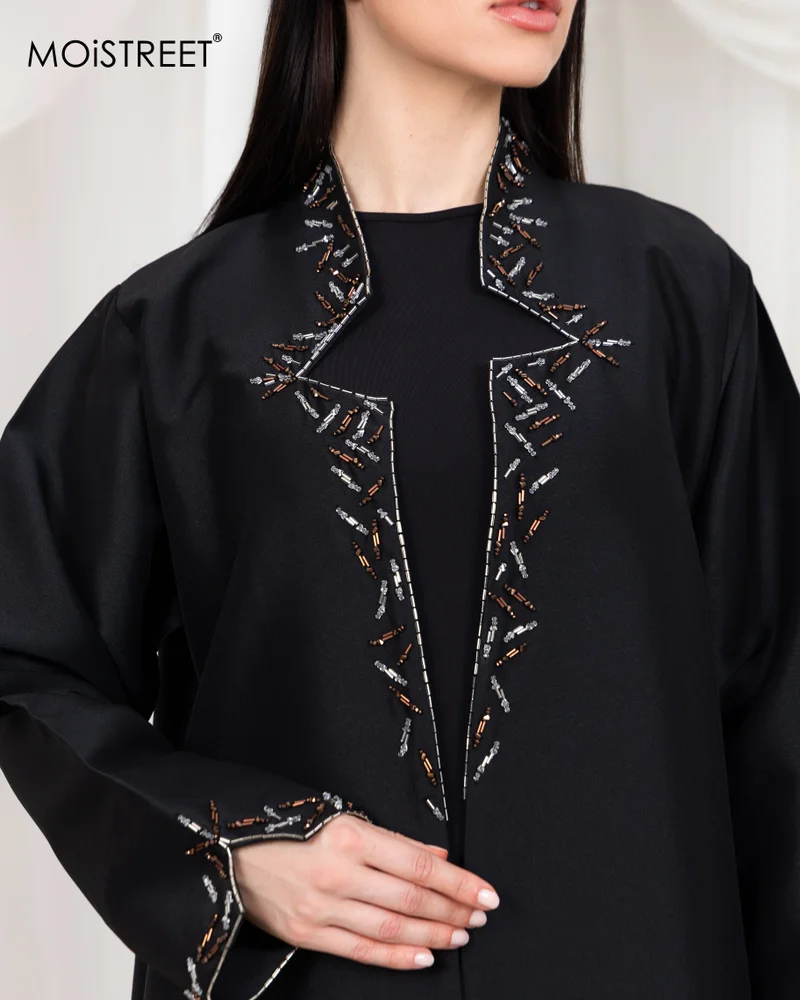 Moistreet  MOiSTREET Bridal Satin Embriodred  Abaya for Women | Best Price UAE