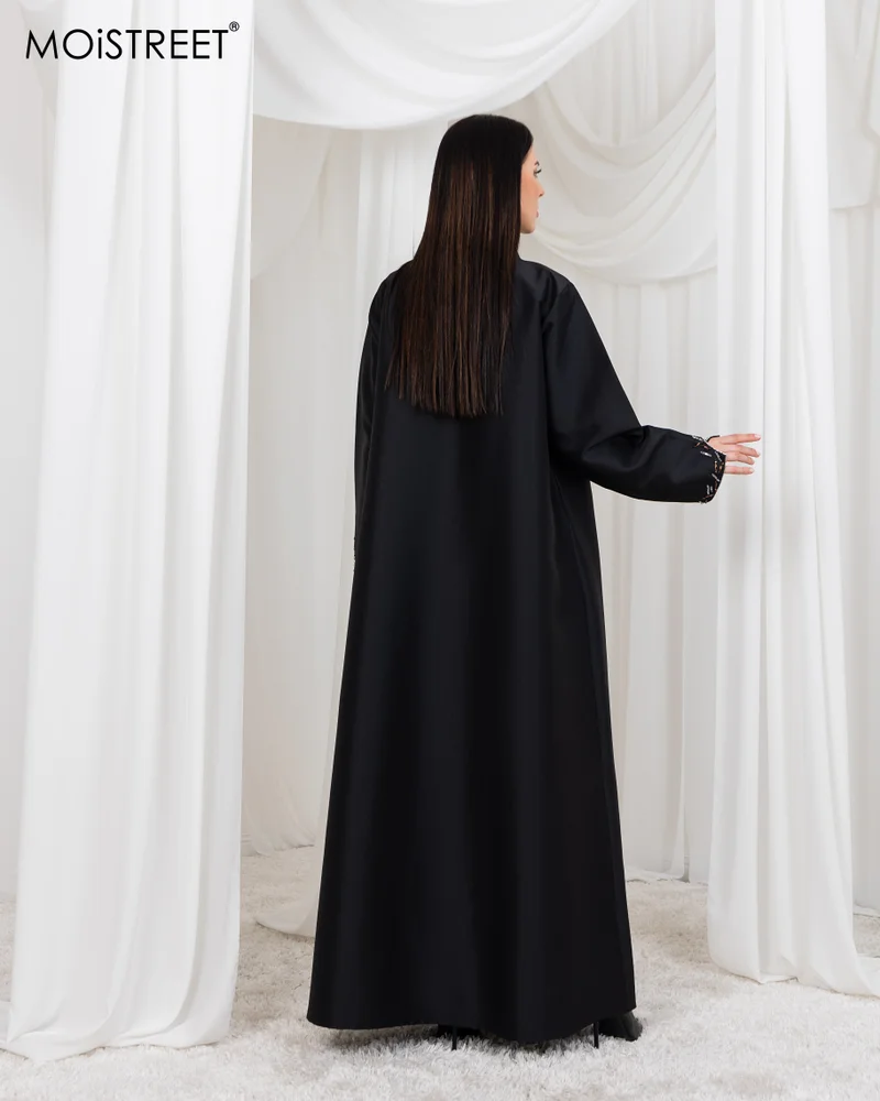 Moistreet  MOiSTREET Bridal Satin Embriodred  Abaya for Women | Best Price UAE