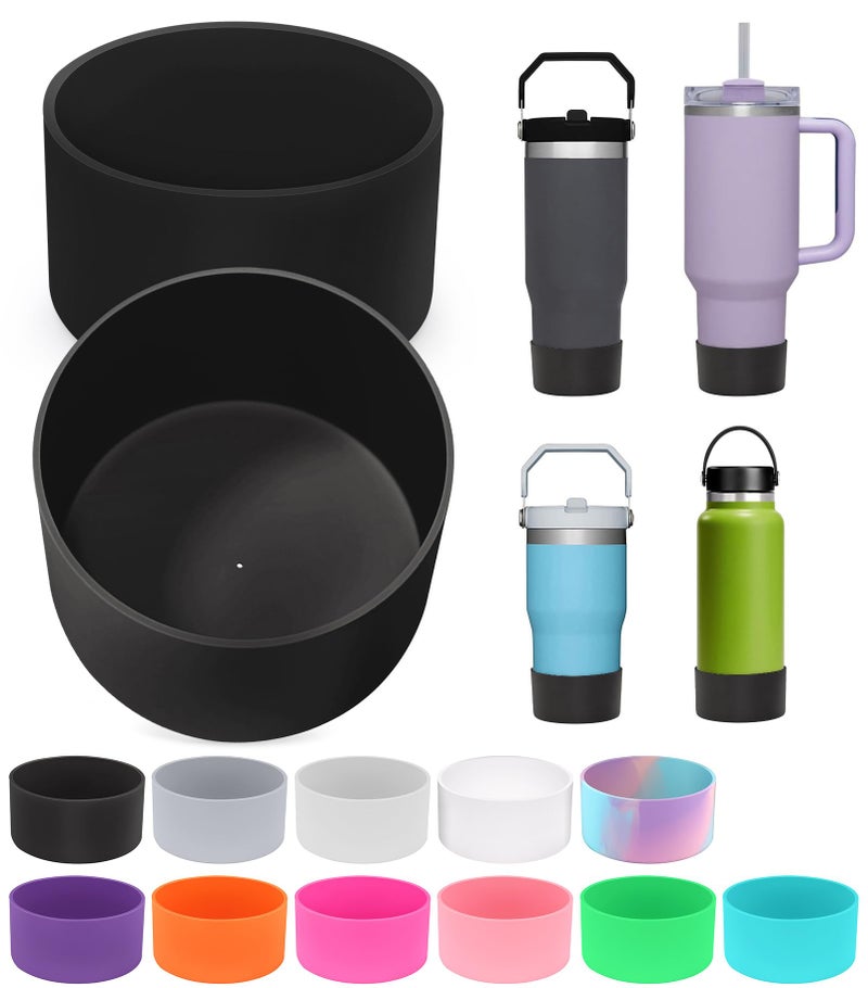 PICcircuit 2PCS for Stanley Boot, Silicone Bottom for Quencher Adventure 40oz 30oz IceFlow 20oz 30oz Bottle&for Hydroflask Tumbler 12-24oz for Stanley Cup Accessories Avoid Scratches&Noise - Image 1
