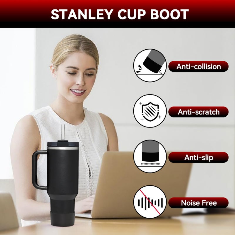 PICcircuit 2PCS for Stanley Boot, Silicone Bottom for Quencher Adventure 40oz 30oz IceFlow 20oz 30oz Bottle&for Hydroflask Tumbler 12-24oz for Stanley Cup Accessories Avoid Scratches&Noise - Image 5