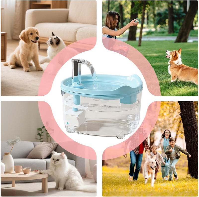 Cat Water Dispenser - Quiet Pet Fountain 1.5L Pet Feeding Station for Dogs, Puppies, Compact Hydration Bowl for Indoor Use of AP Houses - Image 4