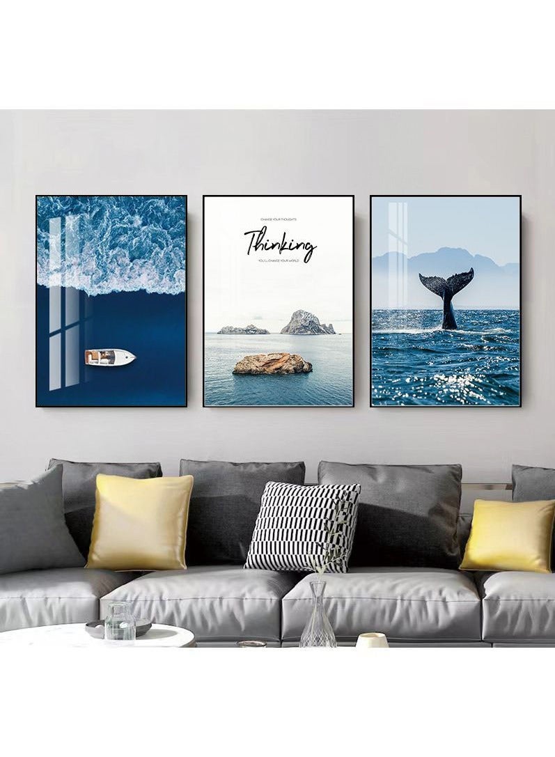 FASHION HOME 3 قطع من فن الجدران بأسلوب ساطع ديكور بسيط حديث مطبوعات قماشية ملصقات صور مؤطرة لوحات زينة - Image 1