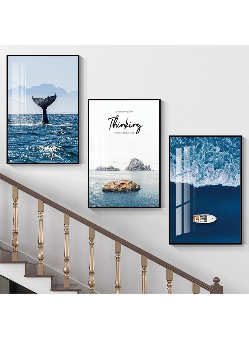 FASHION HOME 3 قطع من فن الجدران بأسلوب ساطع ديكور بسيط حديث مطبوعات قماشية ملصقات صور مؤطرة لوحات زينة - Image 2