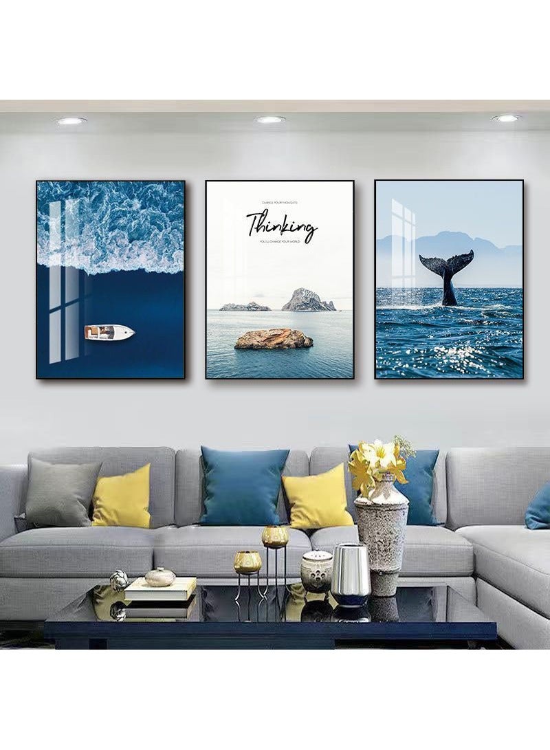 FASHION HOME 3 قطع من فن الجدران بأسلوب ساطع ديكور بسيط حديث مطبوعات قماشية ملصقات صور مؤطرة لوحات زينة - Image 3