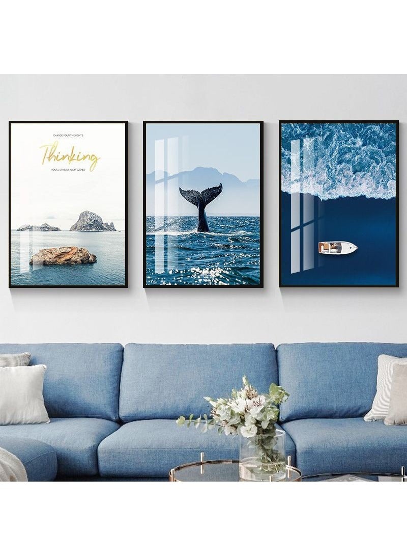 FASHION HOME 3 قطع من فن الجدران بأسلوب ساطع ديكور بسيط حديث مطبوعات قماشية ملصقات صور مؤطرة لوحات زينة - Image 4