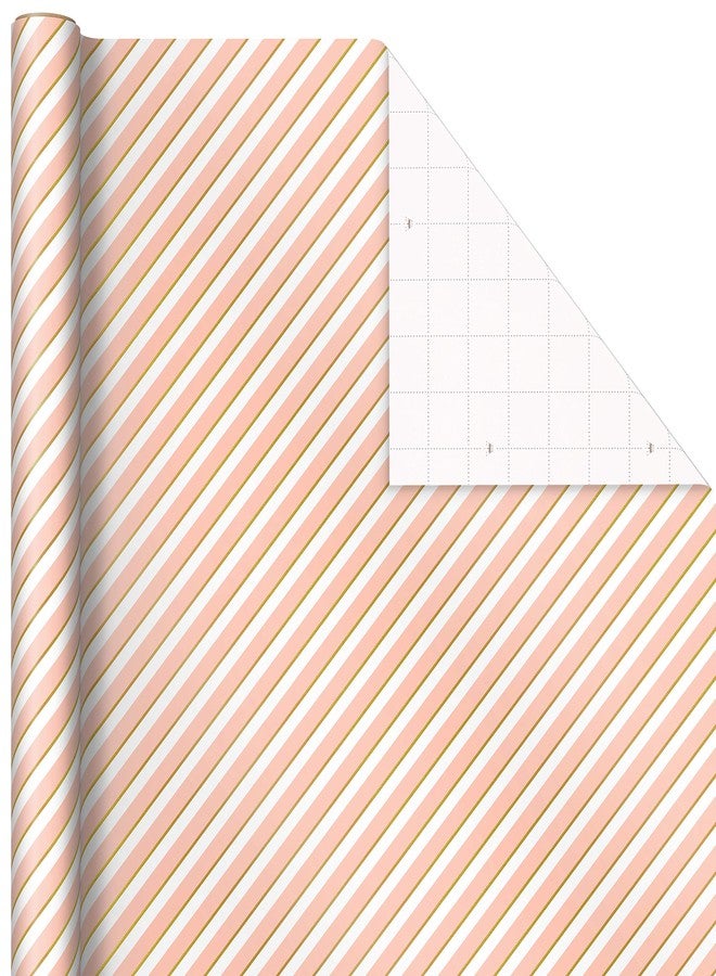 Hallmark Pink Christmas Wrapping Paper with Cut Lines on Reverse (3 Rolls: 120 sq. ft. ttl) Pink, Mint, Gold, Reindeer, Christmas Trees, Snowflakes - Image 5