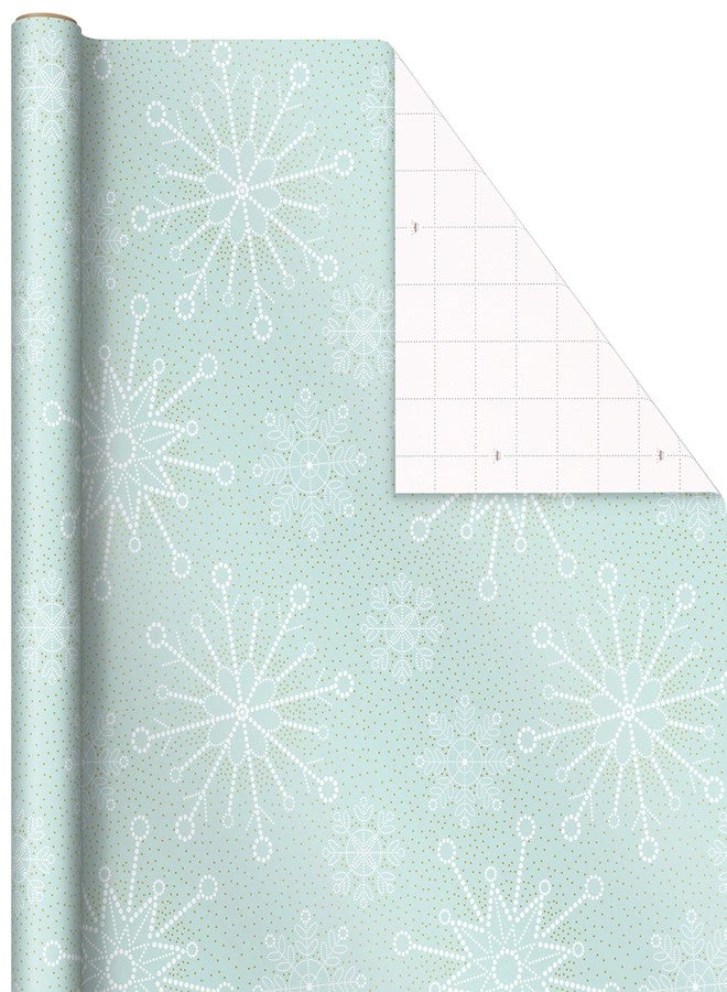 Hallmark Pink Christmas Wrapping Paper with Cut Lines on Reverse (3 Rolls: 120 sq. ft. ttl) Pink, Mint, Gold, Reindeer, Christmas Trees, Snowflakes - Image 4