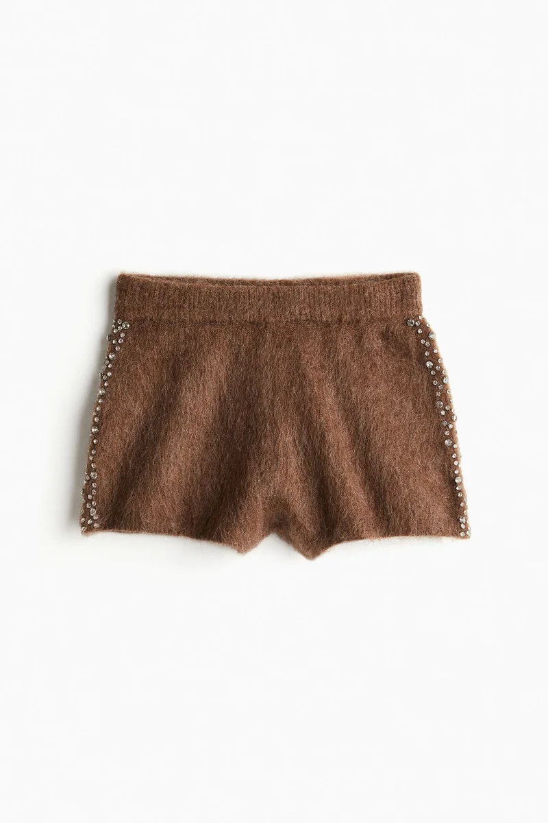 H&M Rhinestone-Embellished Mini Shorts