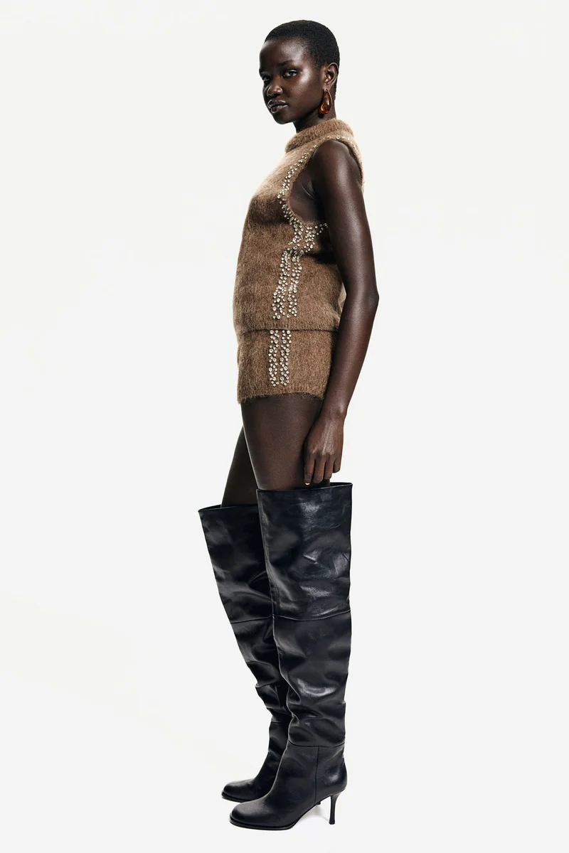 H&M Rhinestone-Embellished Mini Shorts