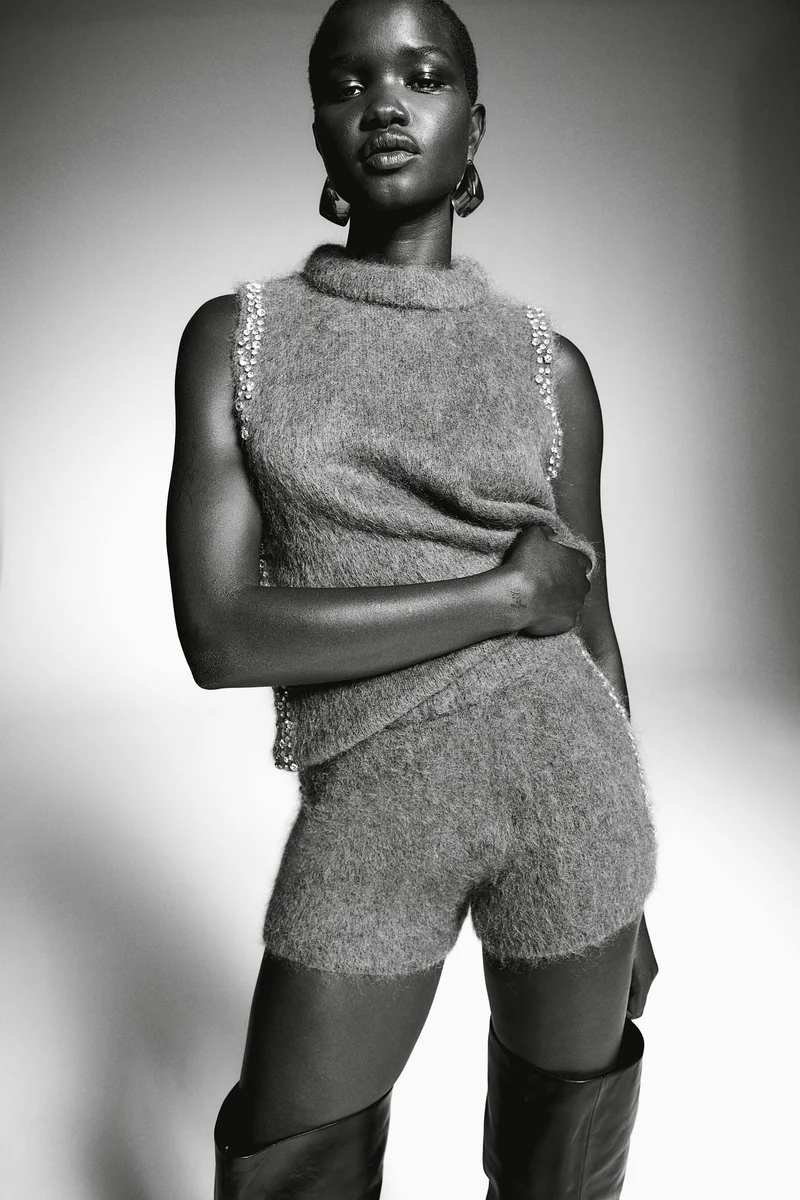 H&M Rhinestone-Embellished Mini Shorts