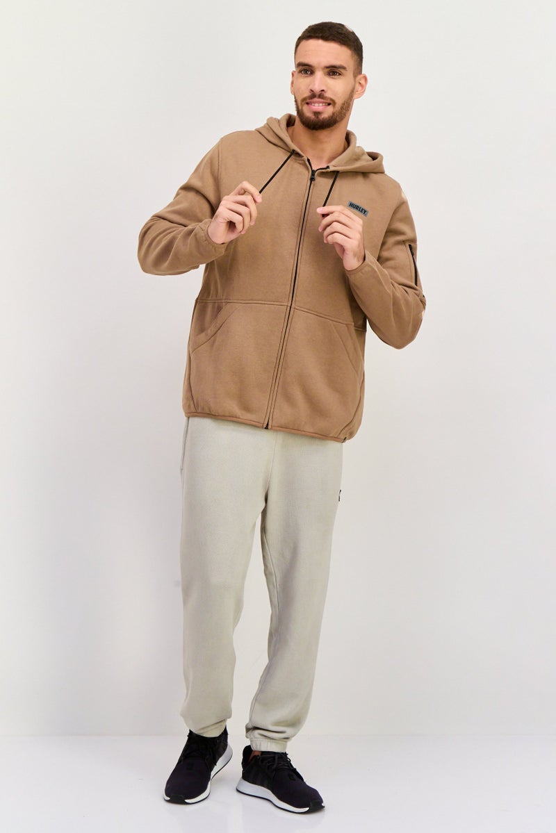 Hurley Men Sportswear Fit Long Sleeve Training Sweatshirt, Light Brown  - Image 4