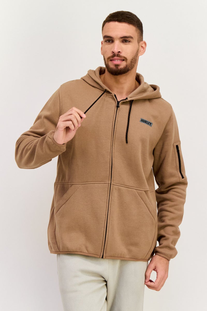 Hurley Men Sportswear Fit Long Sleeve Training Sweatshirt, Light Brown  - Image 1