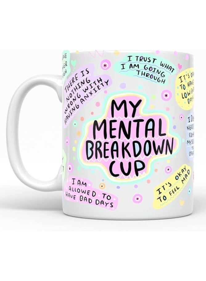 برينت شوب فور مي كوب قهوة للعناية الذاتية للنساء - ابدأ يومك بالإلهام - كوب تحفيزي سعة 11 أونصة مع تأكيدات يومية - هدية مبتكرة للتوعية بالصحة العقلية (مقبض أبيض) - Image 1