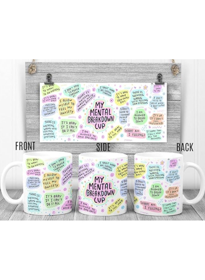 برينت شوب فور مي كوب قهوة للعناية الذاتية للنساء - ابدأ يومك بالإلهام - كوب تحفيزي سعة 11 أونصة مع تأكيدات يومية - هدية مبتكرة للتوعية بالصحة العقلية (مقبض أبيض) - Image 3