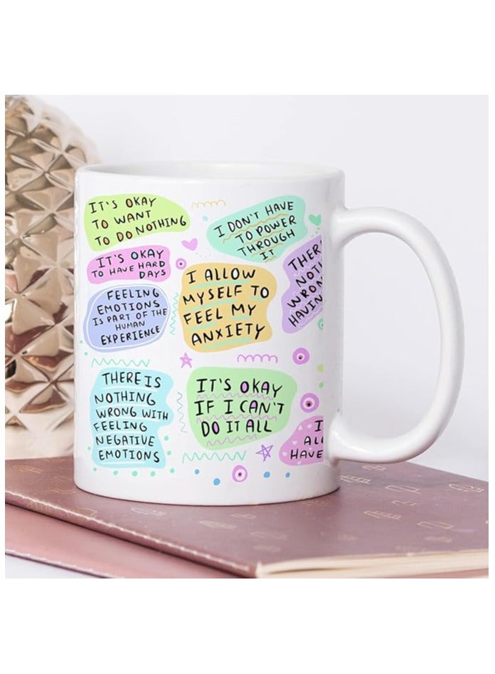 برينت شوب فور مي كوب قهوة للعناية الذاتية للنساء - ابدأ يومك بالإلهام - كوب تحفيزي سعة 11 أونصة مع تأكيدات يومية - هدية مبتكرة للتوعية بالصحة العقلية (مقبض أبيض) - Image 5