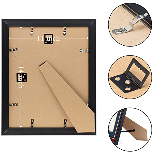 Minesaxel 11x14 Diploma Frame with 8.5 x 11 Opening Black Mat, Display 8.5x11 Degree Certificate Document, Wall Mount or Tabletop Display(Cherry Red) - Image 4