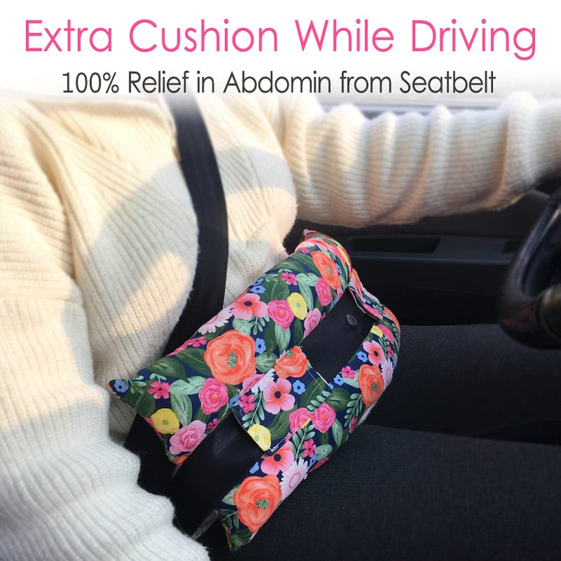 D. Cozy Hysterectomy Pillow Abdominal Surgery Seatbelt Pillows With Pocket Myomectomy Comfort Cushion For Belly Incision Tummy Tuck C-Section Recovery Gifts Women Patients (Cute Flower) - Image 3