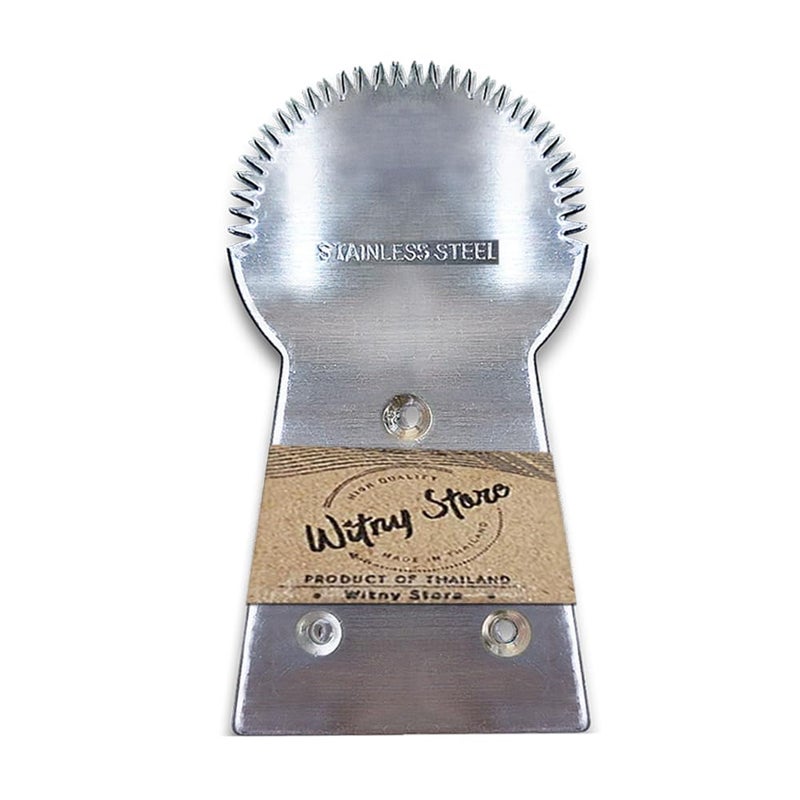 WitnyStore Kitchen Tool 3 Long Stainless Steel Coconut Grater Shredder Scraper Blade Traditional Style Thai Cooking Utensils Multipurpose Portable HandHeld Cookery Equipments for Fruits Vegetable