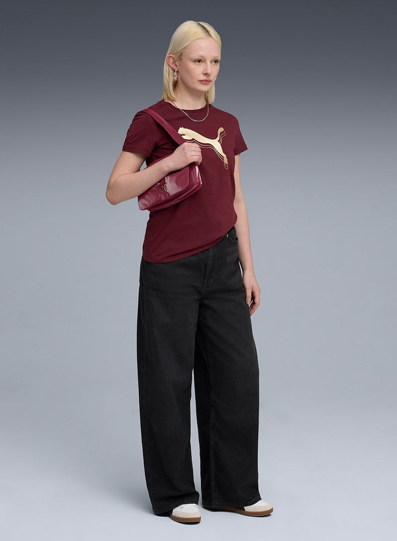 PUMA Essential Logo Metallic T-Shirt - Image 3