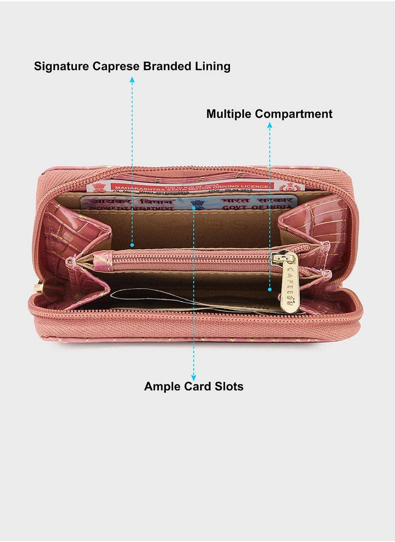 CAPRESE Caprese Miranda Zip Around Wallet for Women| Small, Pink | Multiple Card Slots with Stylish Animal Print | Perfect for Carrying Daily Essentials  - Image 5