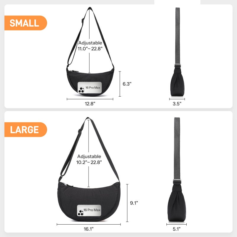 YIKOEE Crescent Bag for Women Men Small Sling Crossbody Bag with Half Moon Shape - Image 4