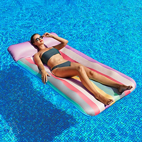 PARENTSWELL Oversized Pool Float - 72" x 36", X-Large, Fabric-Covered Pool Lounger with Headrest - Image 5