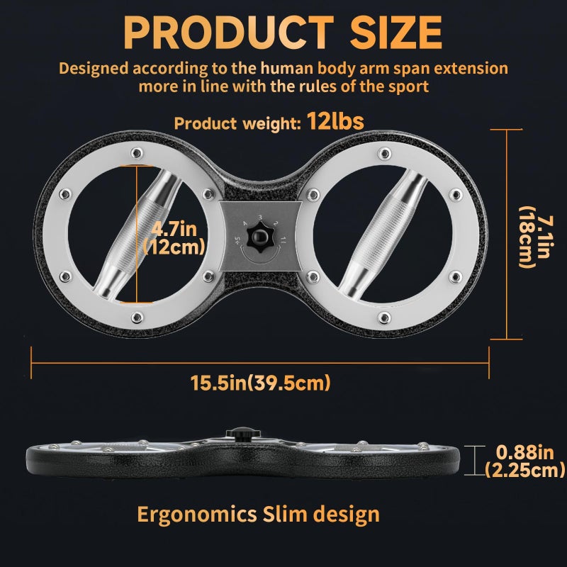 Togieeii Burn Machine Arm Workout Appliances 360 Degree Rotatable Forearm Exerciser Resistance Adjustable Multi-Functional Rotational Trainer Grip Strength Trainer for Home&Gym Workouts 12 Pound Black - Image 4