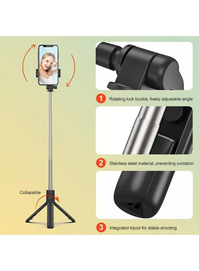 Marakoko Marakoko 2-in-1 Phone Tripod Stand and Selfie Stick – Compact and Lightweight Design with 360° Rotation, 220° Adjustable Angle, and Built-in Bluetooth Remote for Easy Photography and Video Shooting  - Image 3