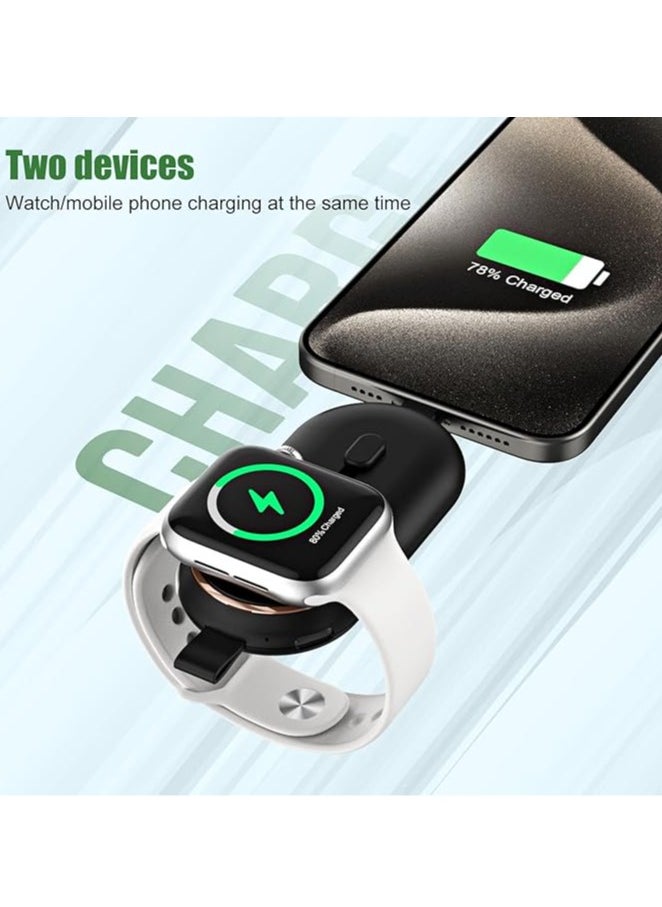 Power bank: small portable mobile phone emergency charger, watch, wireless magnetic charging, two-in-one account, mobile power bank, 2000 mAh
