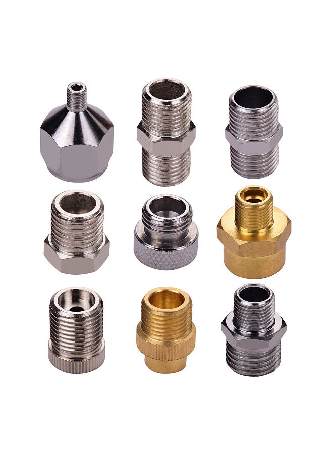 Generic - 9pcs Airbrush Adapter Kit Multi-Size Fitting Connector Set for airbrush air hose Compatible with Badger Paasche Airbrush - Image 1