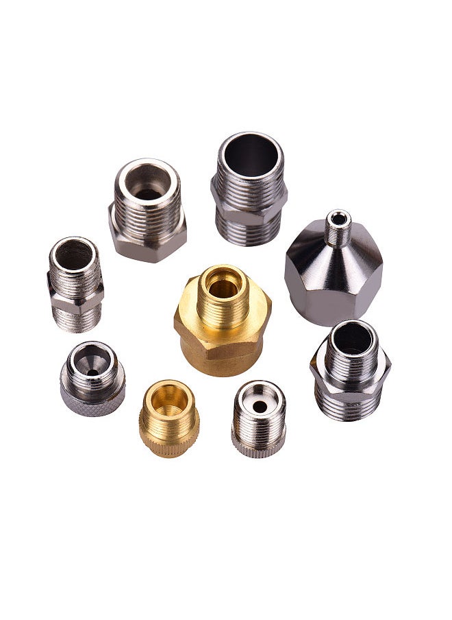 Generic - 9pcs Airbrush Adapter Kit Multi-Size Fitting Connector Set for airbrush air hose Compatible with Badger Paasche Airbrush - Image 1