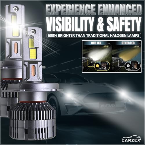 Carzex Crystal Eye H4 Car Led Headlight Bulbs, 150W 12,000 Lumens Super Bright Automotive LED Headlight Conversion 6500K Cool White Color (75+75 Watts, Set of 2 Pcs, X4 Series) (1 Yr Warranty) - Image 2