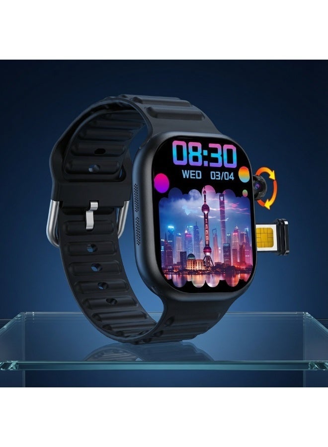 Smartberry C99 Plus 2.06 Inch AMOLED HD Smart Watch with Rotating HD Camera, GPS, Fitness Tracker, Dual Straps, Black - Image 2